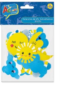 Figuras estaciones  autoadhesivas. Goma eva 40 piezas