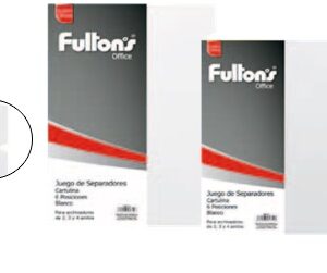 SEPARADOR CARTULINA CARTA BLANCO. FULTONS