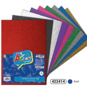 GOMA EVA GLITTER AZUL, 20X30 CM. X6 U. FULTONS