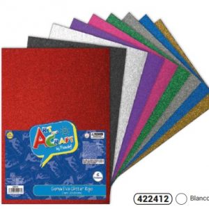 GOMA EVA GLITTER BLANCO, 20X30 CM. X6 U. FULTONS