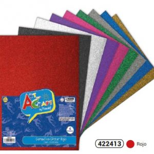 GOMA EVA GLITTER ROJO, 20X30 CM. X6 U. FULTONS