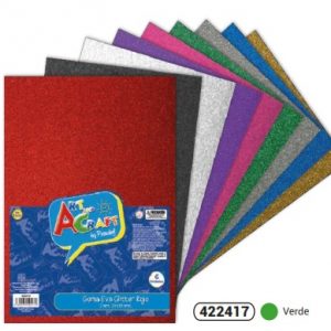 GOMA EVA GLITTER VERDE, 20X30 CM. X6 U. FULTONS