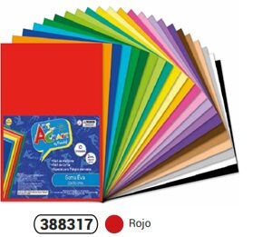 GOMA EVA ROJA, 20X30 CM. X10 U. FULTONS