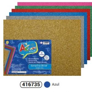 GOMA EVA GLITTER AZUL,  40x60 CM. FULTONS