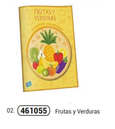 libros  para colorear , Frutas y verduras  . 16 paginas. 27,5 x 21 cms