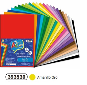 GOMA EVA AMARILLA, 20X30 CM. X10 U. FULTONS