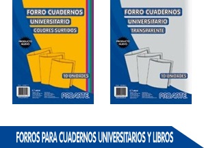 Forro para  Libros colores surtidos. Bolsa de 1  unidad