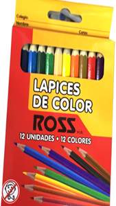LAPIZ DE COLOR LARGO X12 ROSS