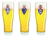 Set 3 Vasos Cerveza U de Chile Histórico