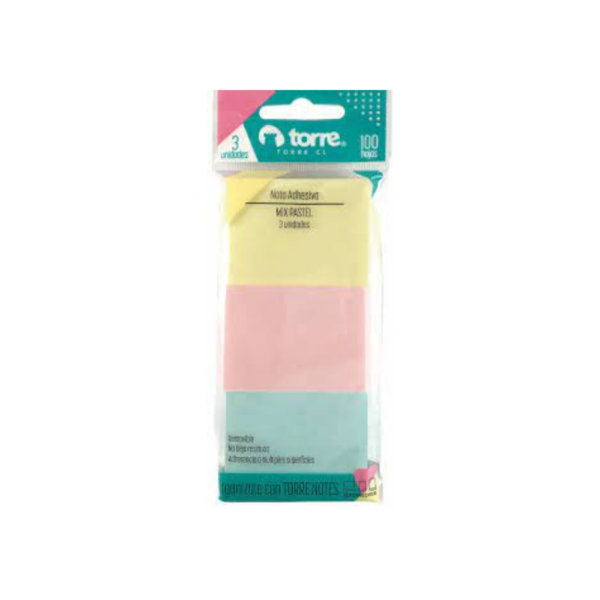 NOTAS ADHESIVAS PASTELES. TORRE